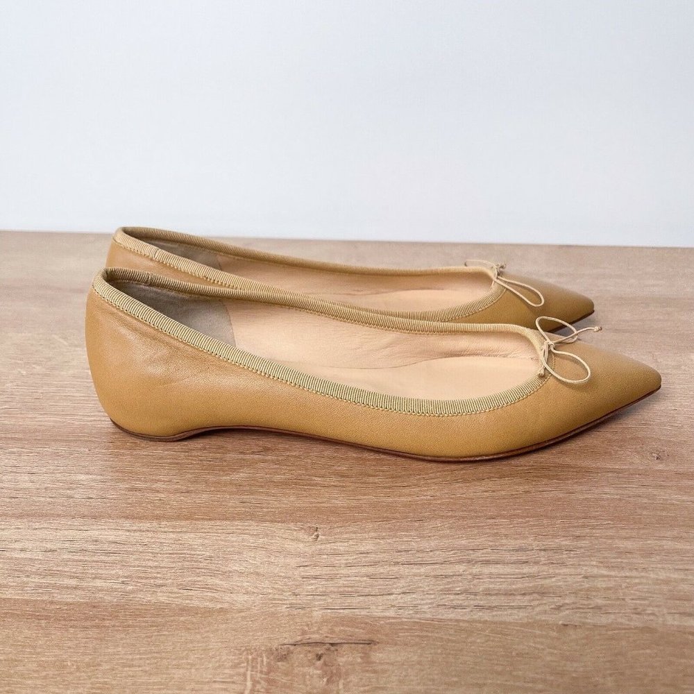 Christian Louboutin Nude Pink Pointed Toe Ballet Flats with Red Soles - Picture 6 of 11